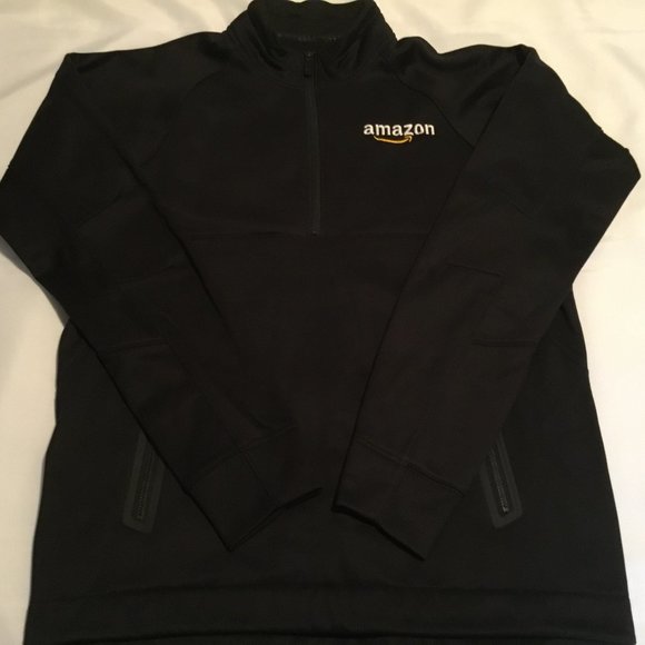 Amazon Men's Uniform 1/4 Zip Sweatshirt New Era Black NWOT - Picture 1 of 10